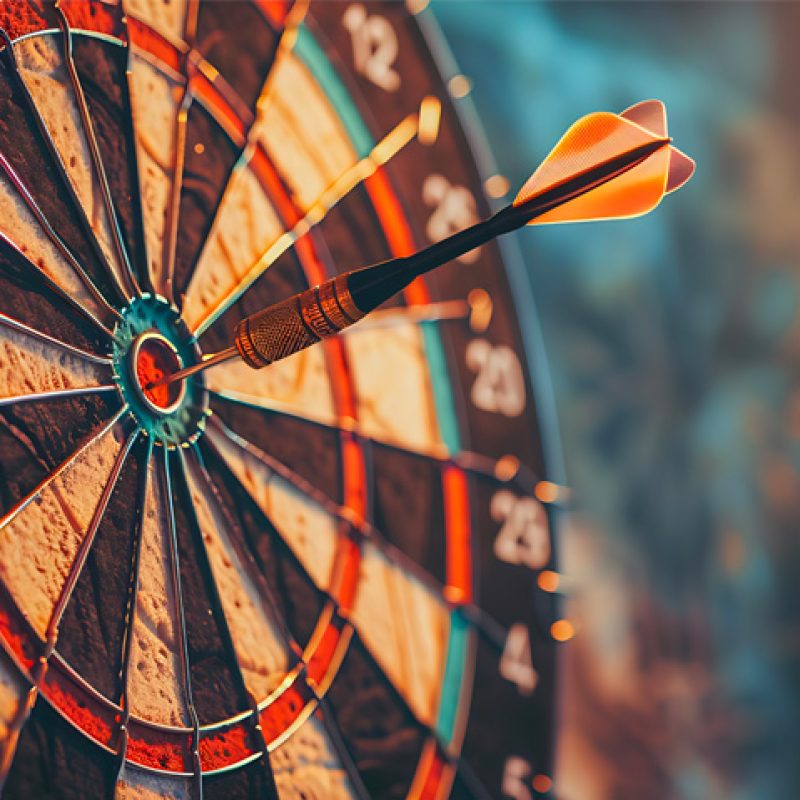 Audience-Targeting-that-Hits-the-Bullseye a dart board with a dart in the center